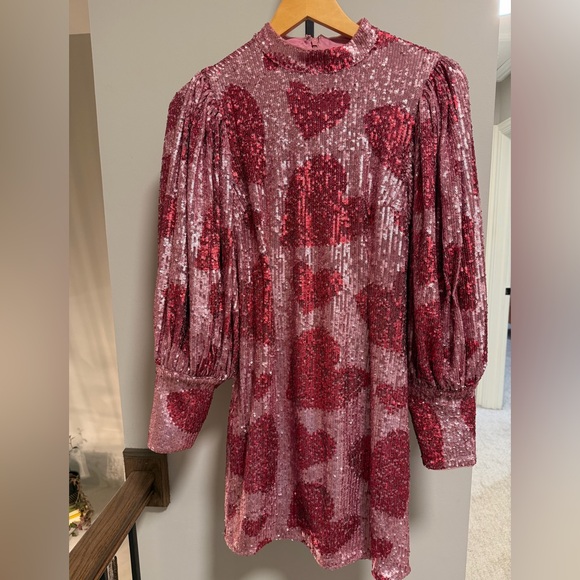 Farm Rio Pink Heart Sequin Dress - Picture 2 of 6